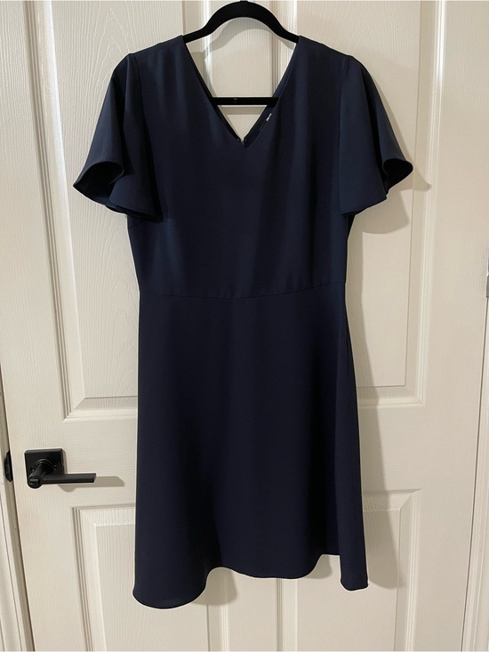 Uniqlo Dresses & Skirts - UNIQLO Women’s V-Neck Flutter Sleeve Dress in Navy